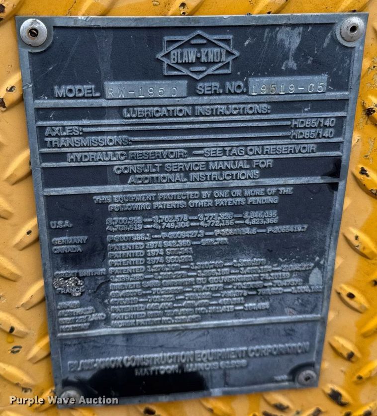 image for item DH9808 1994 Blaw-Knox RW-195D road widener