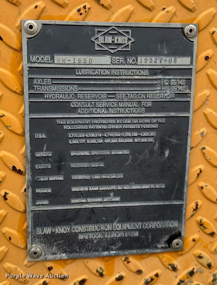 image for item DH9809 1998 Blaw-Knox RW-195D road widener