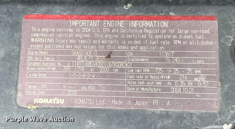 image for item DH9815 2005 Komatsu HM350-1 articulated haul truck