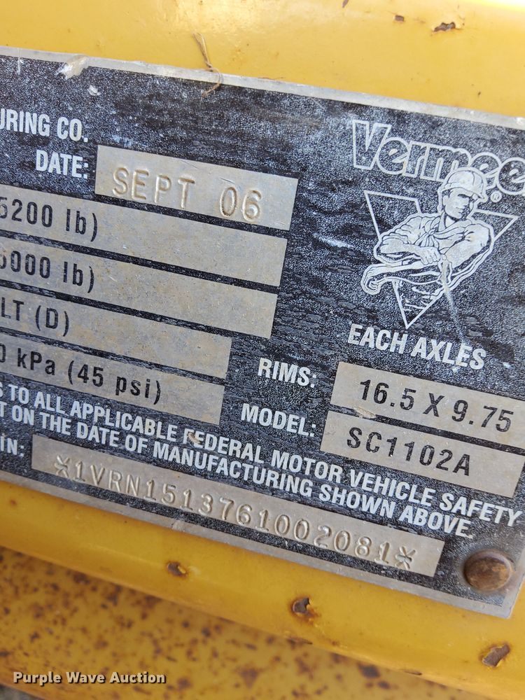 image for item DK7436 2006 Vermeer  SC1102A stump grinder