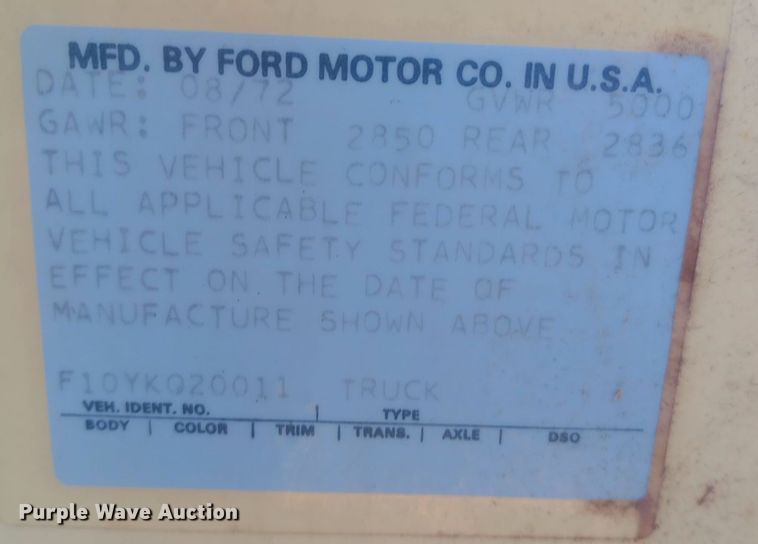 image for item DK7447 1973 Ford  F100 pickup truck with conveyor