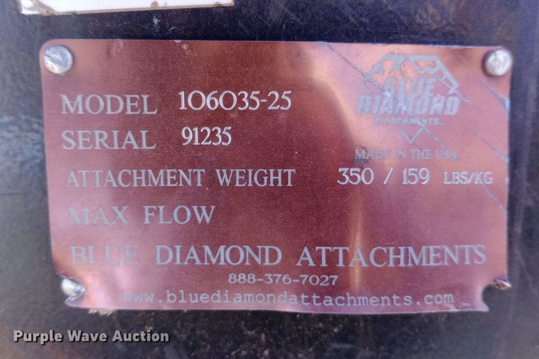 image for item DK7480 Blue Diamond 106035-25 compact utility loader grapple bucket