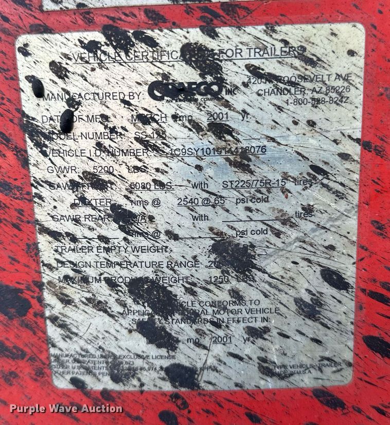 image for item DN0971 2001 Crafco SS125 melter applicator