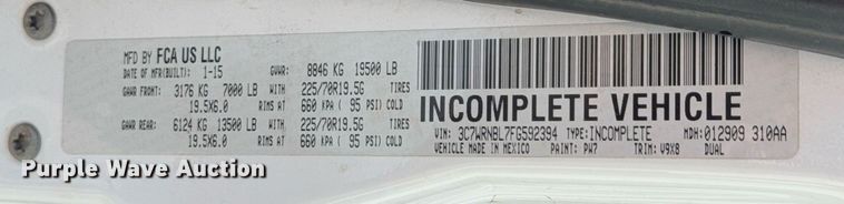 image for item DO0257 2015 Dodge Ram 5500 bucket truck