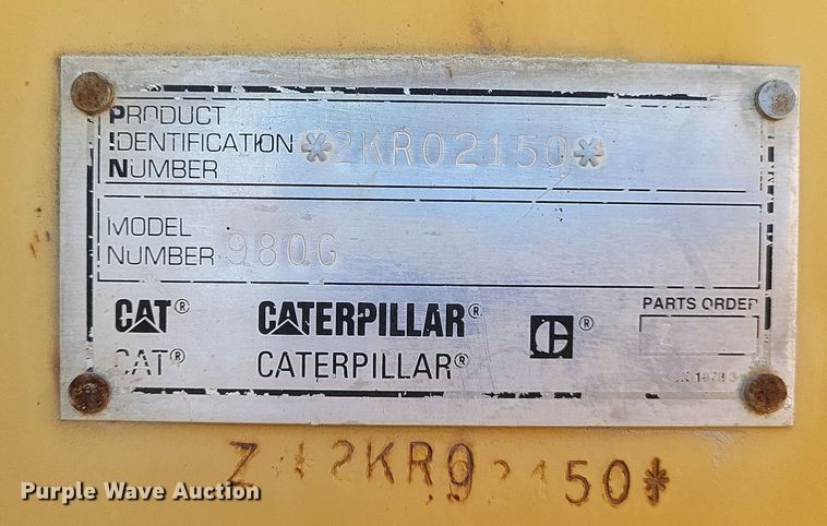 image for item DS5211 1998 Caterpillar 980G wheel loader