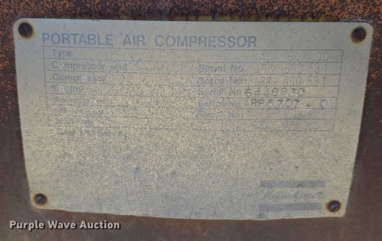 image for item DW3076 Atlas Copco XAS 80 DD air compressor