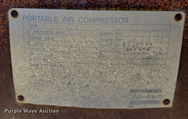image for item DW3076 Atlas Copco XAS 80 DD air compressor