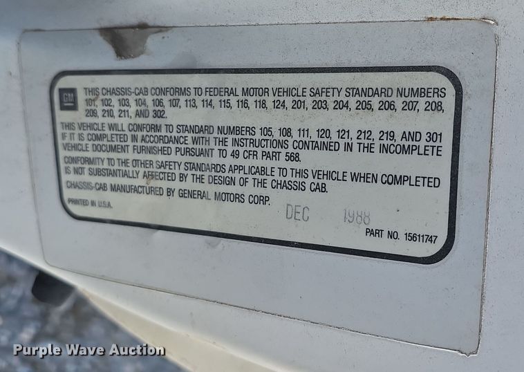 image for item DW3085 1989 GMC C6500 dump truck