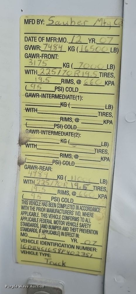 image for item DW3088 2008 GMC C4500 flatbed truck