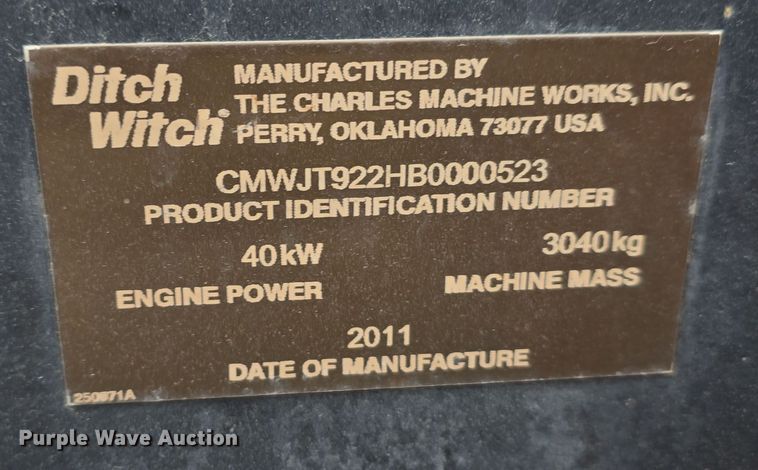 image for item DW3090 2011 Ditch Witch JT922 directional boring unit