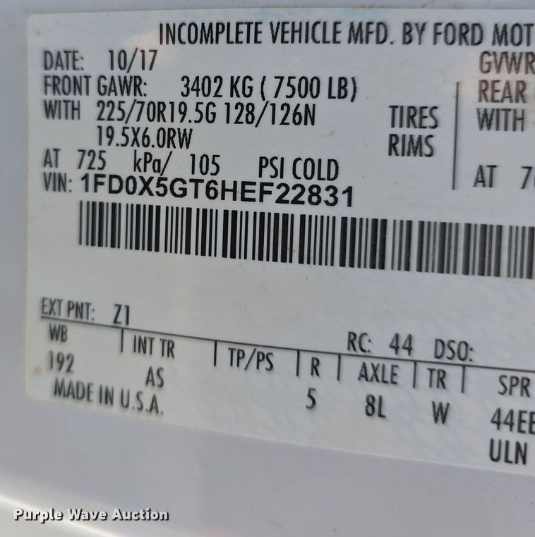 image for item DW3092 2017 Ford F550 Super Duty XL utility / service truck