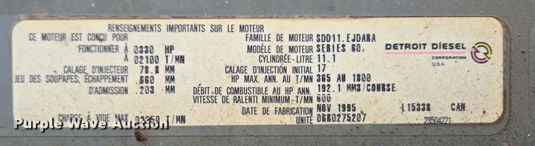 image for item EC3982 1996 Freightliner FLD120 vacuum truck