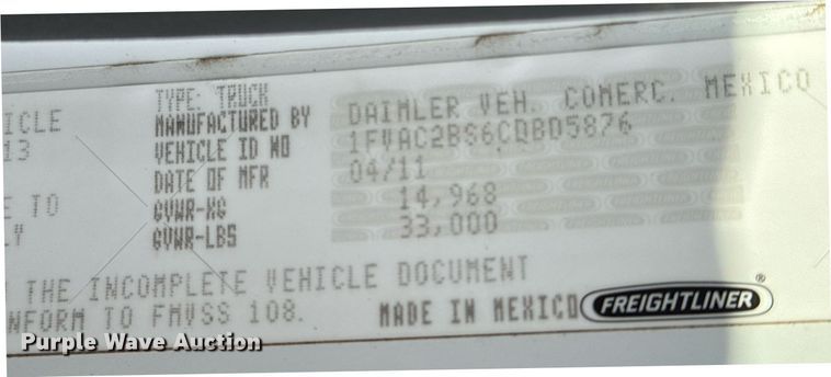 image for item EG2494 2012 Freightliner Business Class M2 Ext. Cab utility / service truck