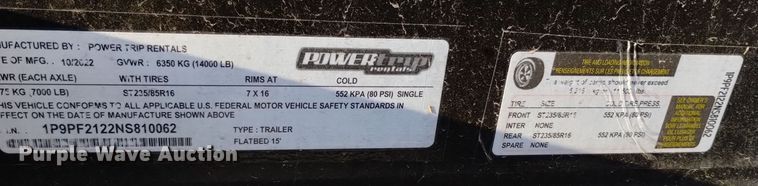 image for item EH0124 2022 Gillette SPJD-2100-3-2-2 generator