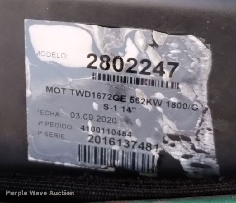 image for item EH0125 2020 Yanmar HDR625VT6CA3213DA 3WV generator