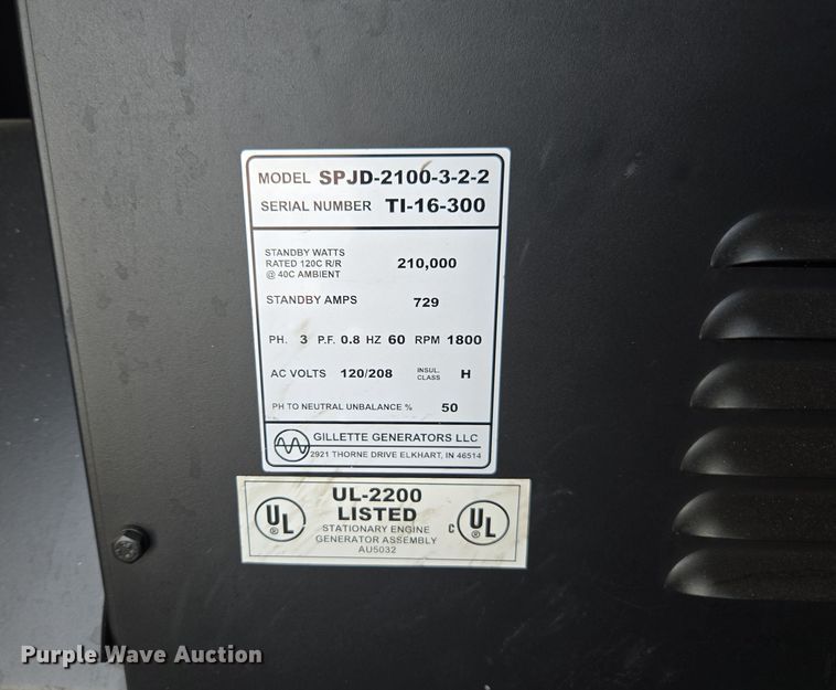 image for item EI4151 2023 Gillette SPJD-2100-3-2-2 generator
