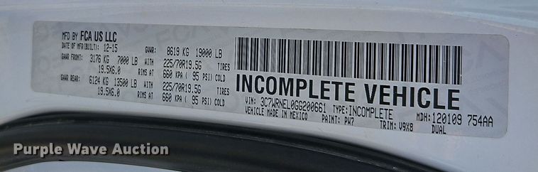 image for item EI8809 2016 Dodge Ram 5500HD Crew Cab flatbed truck