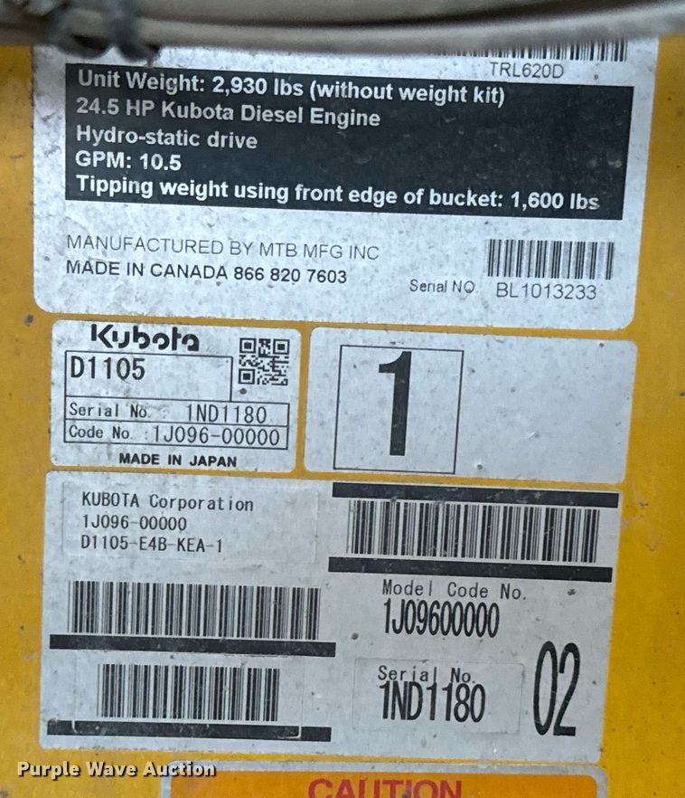 image for item EN5091 2023 Baumalight TRL620D compact utility loader