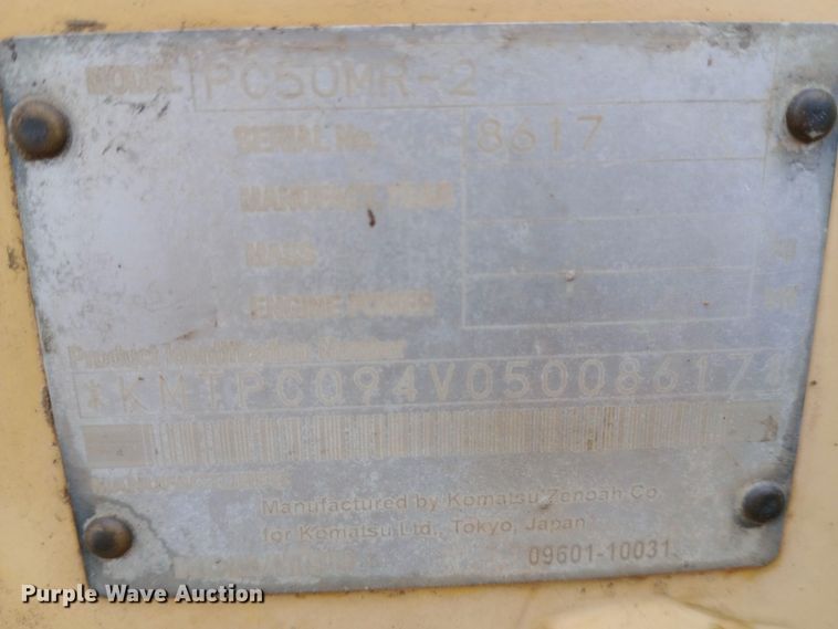 image for item EO0554 2008 Komatsu PC50MR-2 mini excavator