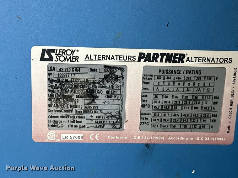 image for item ER4881 2002 Ingersoll Rand G40 generator