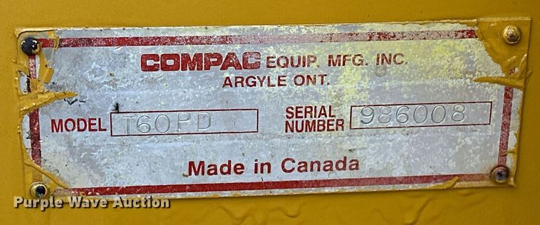 image for item ER4950 1998 Compac T60 single drum vibratory roller