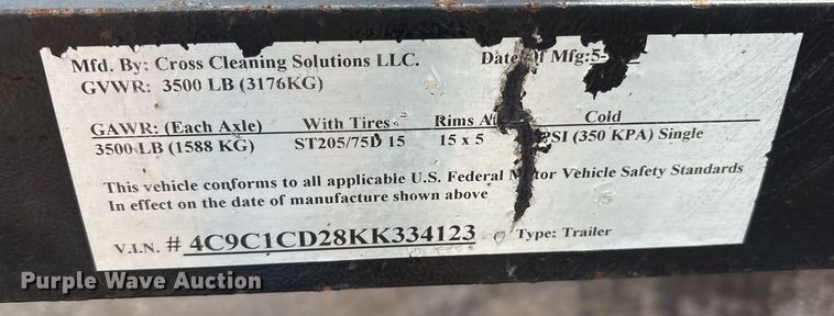 image for item EY9890 Super Brute 65110 hot pressure washer trailer