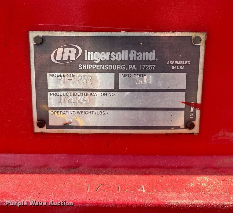 image for item EY9891 2002 Ingersoll Rand PT-125R pneumatic roller