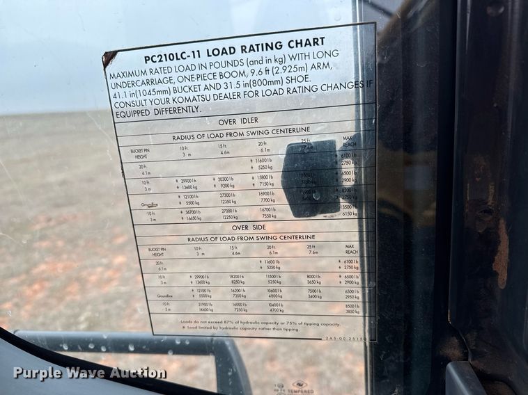 image for item LH9486 2017 Komatsu  PC210 LC-11 excavator