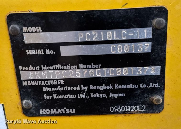 image for item LH9486 2017 Komatsu  PC210 LC-11 excavator