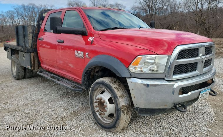 image for item NB9802 2014 Dodge Ram 5500 Crew Cab flatbed truck