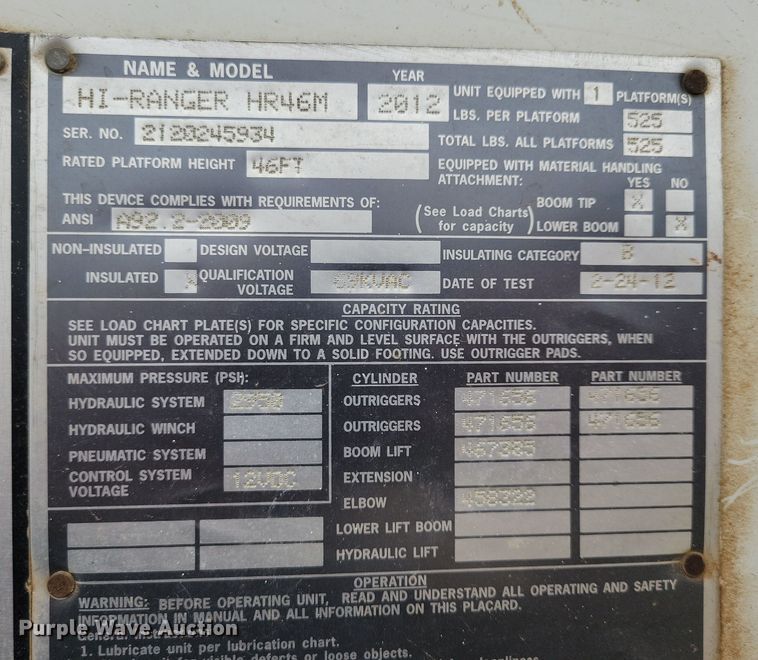 image for item NB9805 2012 International  7400 bucket truck