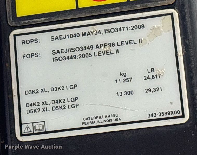 image for item OK9535 2012 Caterpillar D4K2 LGP dozer