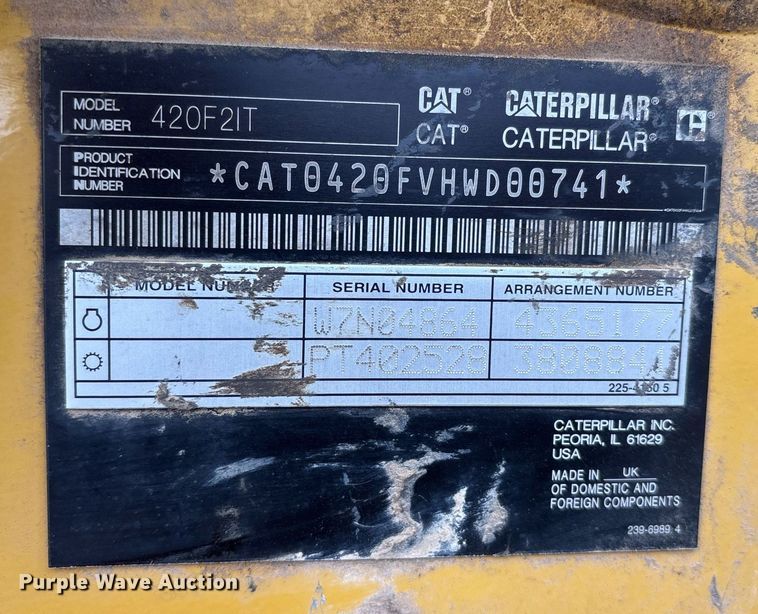 image for item OK9541 2015 Caterpillar 420F2 IT backhoe