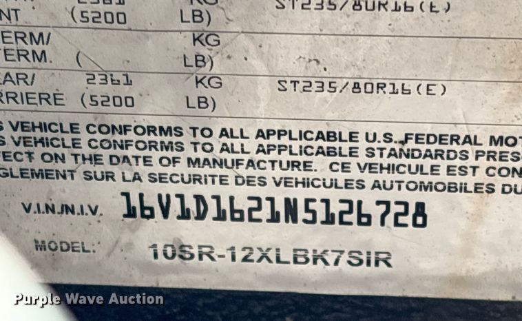 image for item YA0257 2022 Big Tex 10TS-12BK7SIR dump trailer