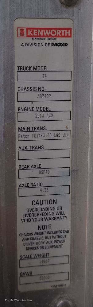 image for item YA0290 2014 Kenworth T400 dump truck