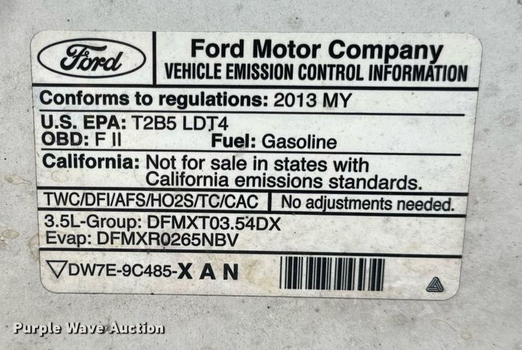 image for item DW3265 2013 Ford F150 XLT SuperCrew pickup truck