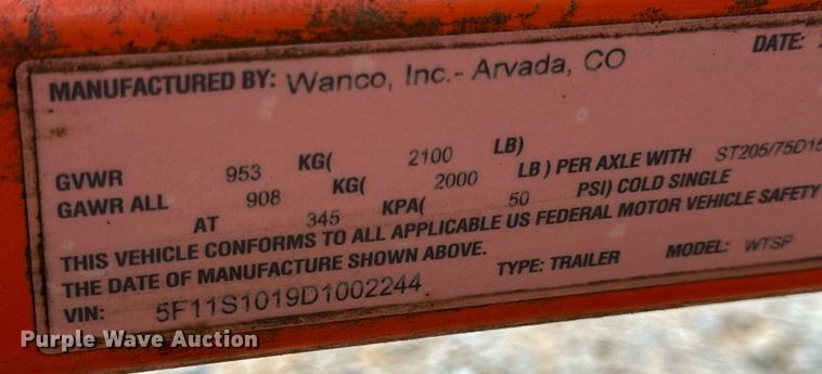 image for item DW3325 2013 Wanco WTSP arrow board