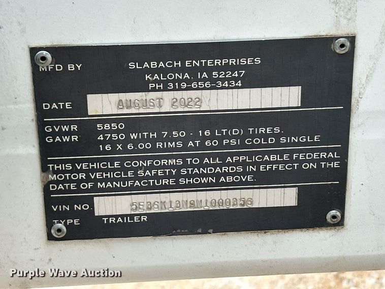 image for item DW3329 2022 Slabach Enterprises Wheeler Reeler reel trailer