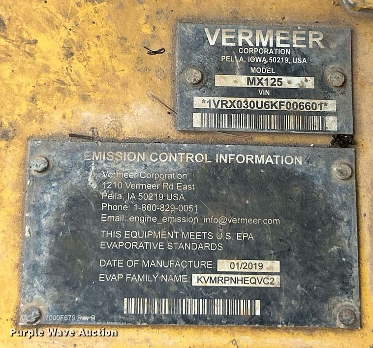 image for item DW3357 Vermeer MX125 mud mixer