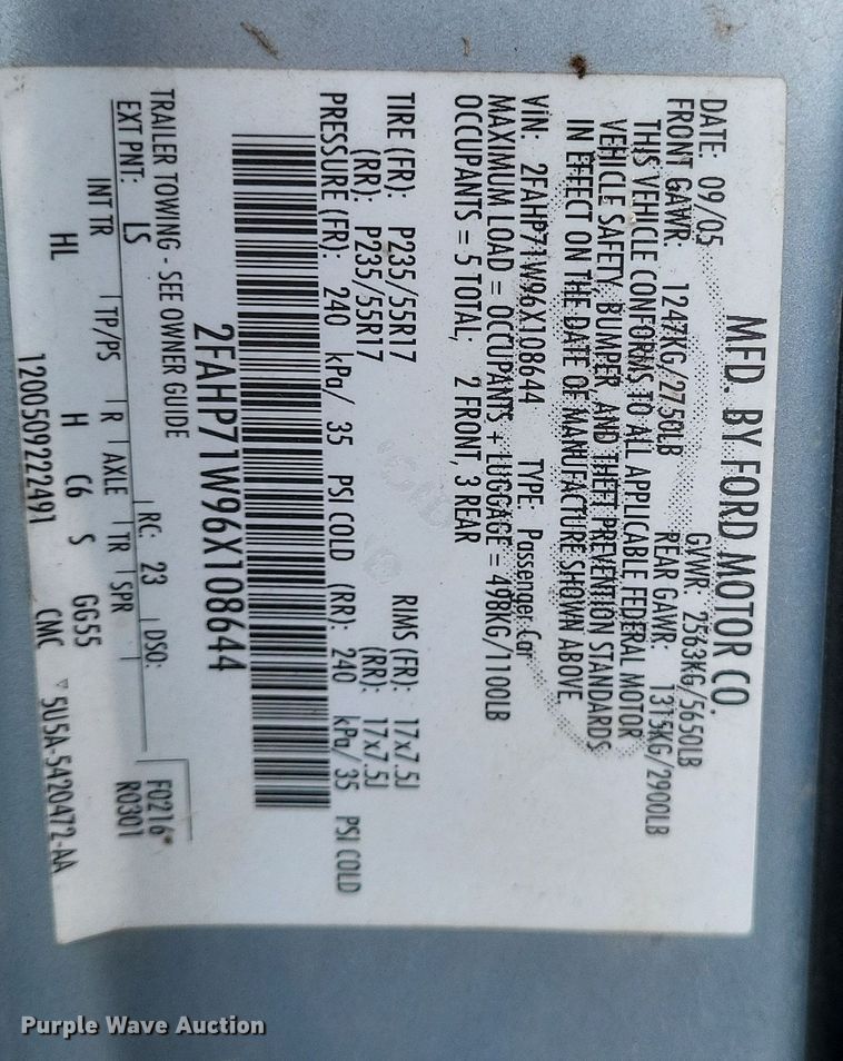 image for item DS5230 2006 Ford Crown Victoria Police Interceptor 