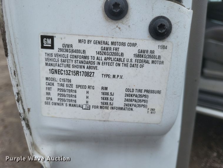 image for item DS5233 2005 Chevrolet Tahoe SUV