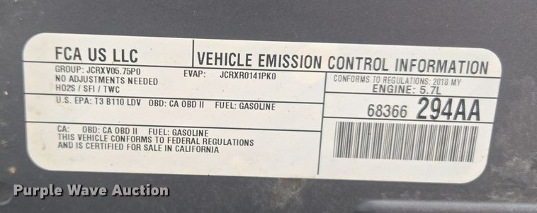 image for item DT7038 2018 Dodge Charger Police 