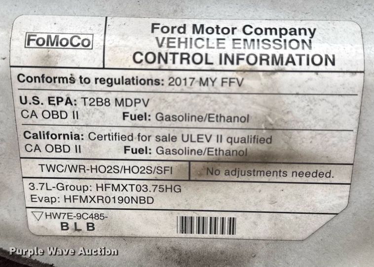 image for item DW1807 2017 Ford Transit 150 van