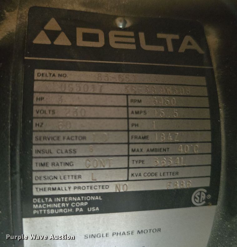 image for item EH8548 Delta Unisaw table saw