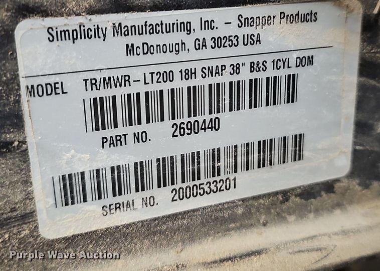 image for item EH8550 Snapper LT200 lawn mower