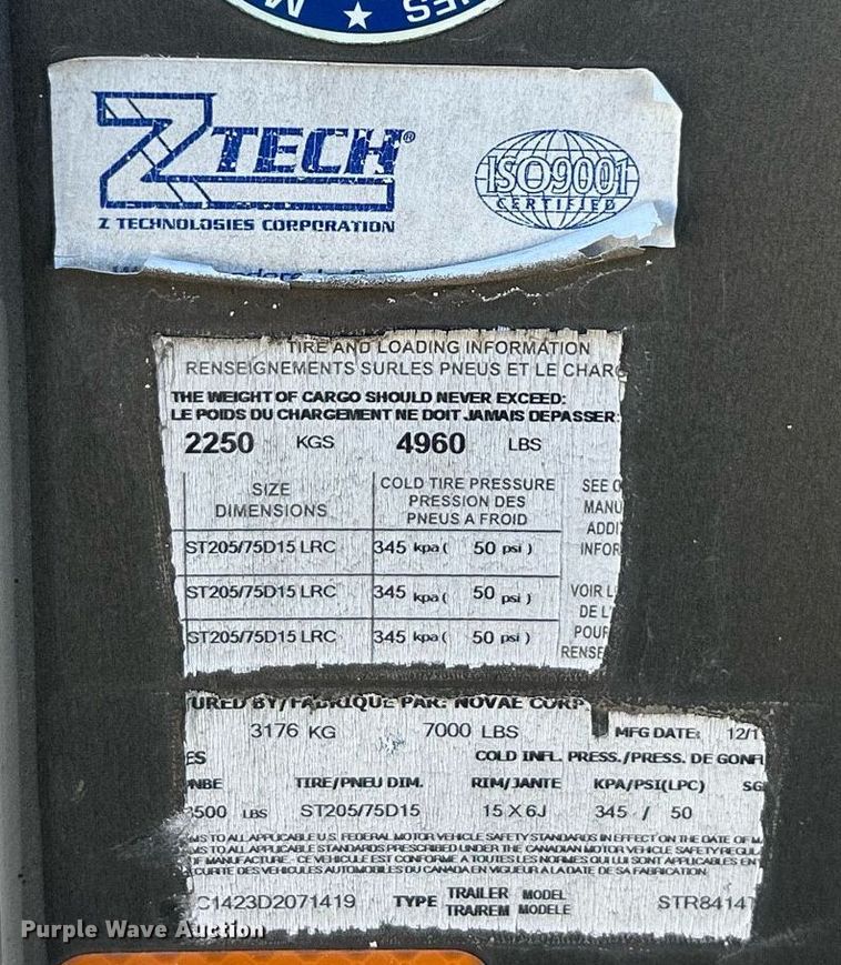 image for item EK2572 2013 Sure-Trac STR8414T enclosed cargo trailer