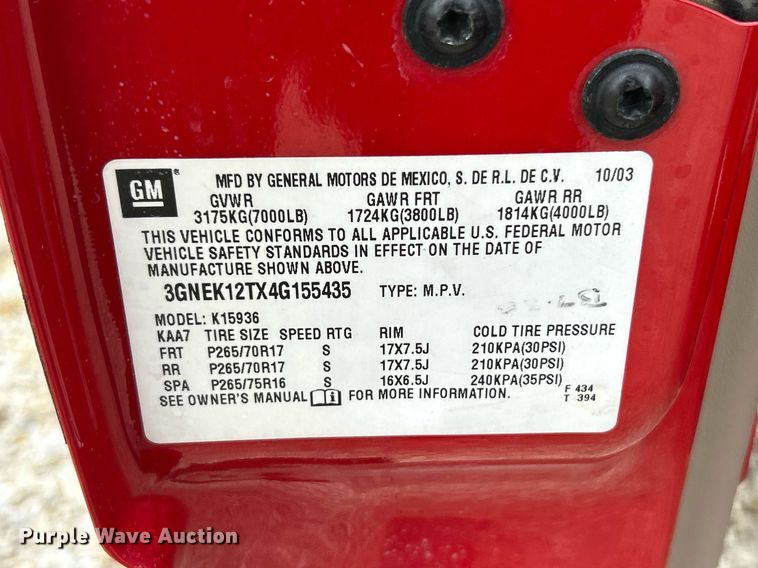 image for item EK2622 2004 Chevrolet Avalanche Crew Cab pickup truck