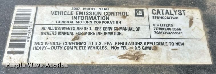 image for item EK2625 2007 Chevrolet Silverado 2500HD pickup truck