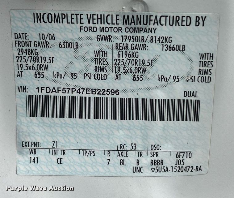 image for item EK2627 2007 Ford F550 Super Duty utility / service truck