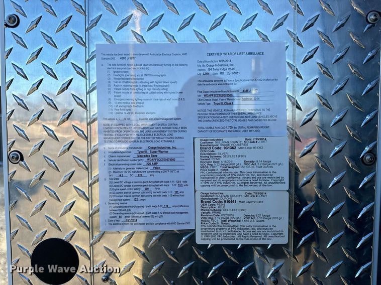 image for item EN5061 2014 Mercedes-Benz Sprinter 3500 ambulance